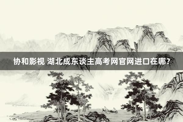 协和影视 湖北成东谈主高考网官网进口在哪？
