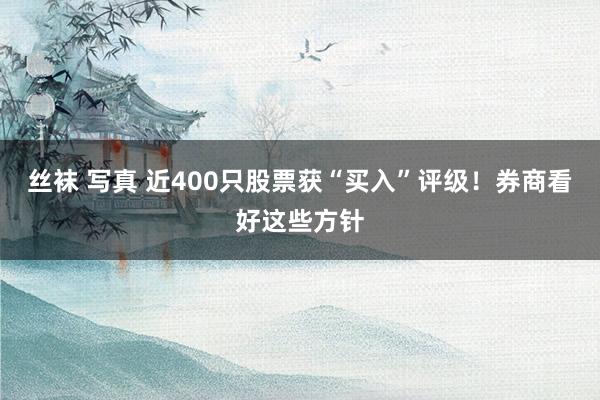 丝袜 写真 近400只股票获“买入”评级！券商看好这些方针