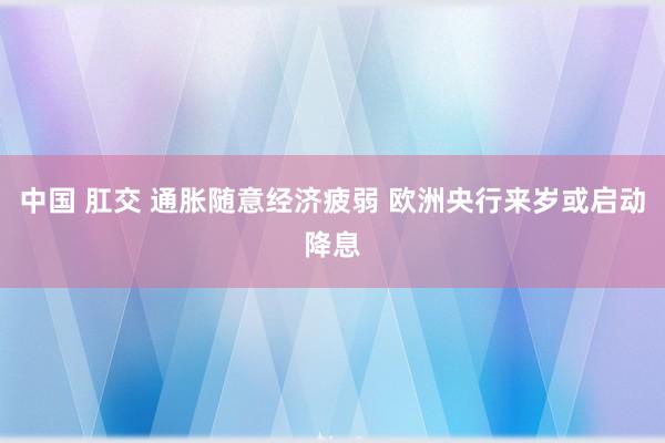 中国 肛交 通胀随意经济疲弱 欧洲央行来岁或启动降息