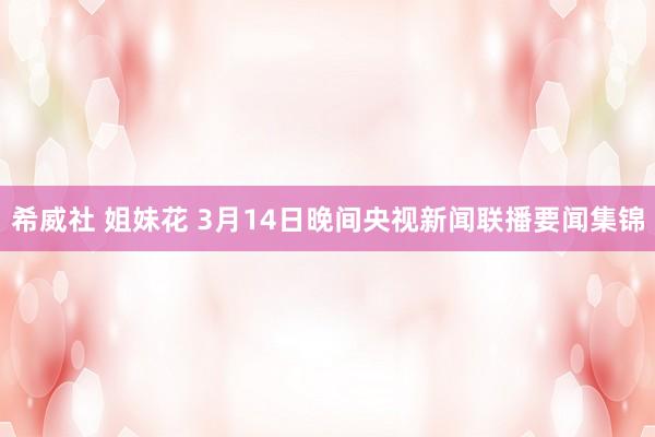 希威社 姐妹花 3月14日晚间央视新闻联播要闻集锦