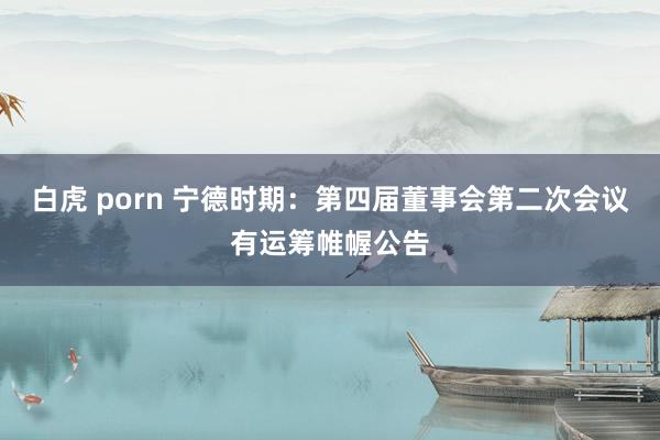 白虎 porn 宁德时期：第四届董事会第二次会议有运筹帷幄公告