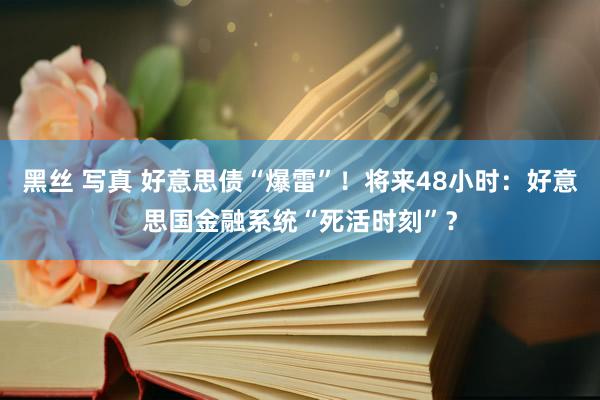黑丝 写真 好意思债“爆雷”！将来48小时：好意思国金融系统“死活时刻”？